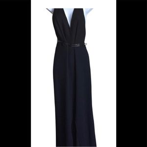 Halston Heritage Black Walk thru Black Jumpsuit
